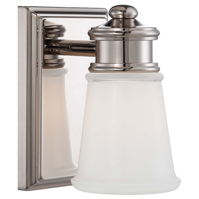 Minka Lavery Bath Art 1-Light Vanity Light | Traditional Polished Nickel | Bathroom Vanity & Powder Room | 6 x 4 x 8 in | Model 4531-613