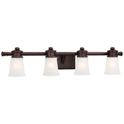 Minka Lavery Bath Art 32in 4-Light Vanity Light | Traditional Dark Brushed Bronze | Bathroom Vanity & Powder Room | 32 x 7 x 7 in | Model 4534-267B