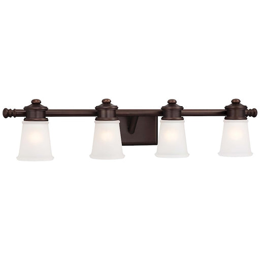 Minka Lavery Bath Art 32in 4-Light Vanity Light | Traditional Dark Brushed Bronze | Bathroom Vanity & Powder Room | 32 x 7 x 7 in | Model 4534-267B