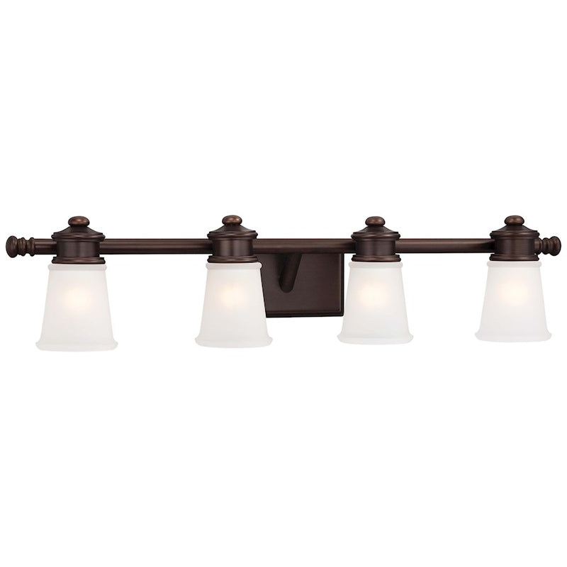 Minka Lavery Bath Art 32in 4-Light Vanity Light | Traditional Dark Brushed Bronze | Bathroom Vanity & Powder Room | 32 x 7 x 7 in | Model 4534-267B