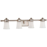 Minka Lavery Bath Art 32in 4-Light Vanity Light | Traditional Polished Nickel | Bathroom Vanity & Powder Room | 32 x 7 x 7 in | Model 4534-613