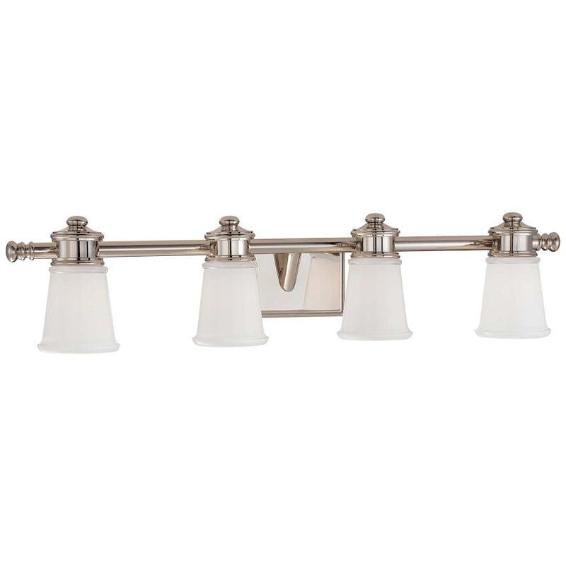 Minka Lavery Bath Art 32in 4-Light Vanity Light | Traditional Polished Nickel | Bathroom Vanity & Powder Room | 32 x 7 x 7 in | Model 4534-613