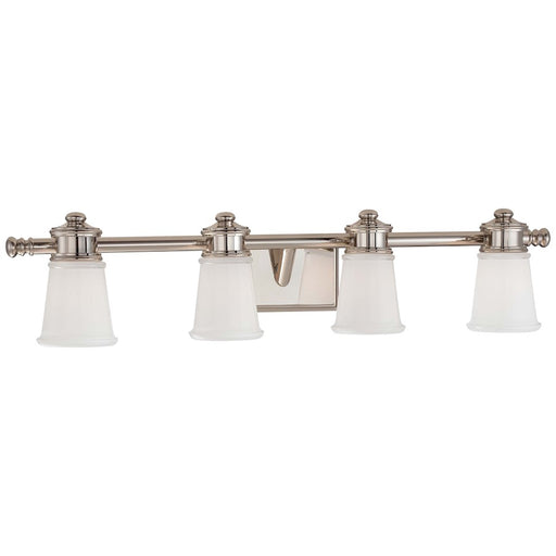 Minka Lavery Bath Art 32in 4-Light Vanity Light | Traditional Polished Nickel | Bathroom Vanity & Powder Room | 32 x 7 x 7 in | Model 4534-613