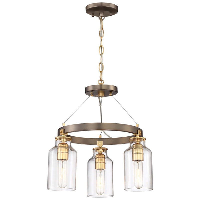 Minka Lavery Morrow 16in Semi Flush Convertible to Pendant | Industrial Harvard Court Bronze with Gold Highlights | Living Room & | Model 4553-588