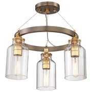 Minka Lavery Morrow 16in Semi Flush Convertible to Pendant | Industrial Harvard Court Bronze with Gold Highlights | Living Room & | Model 4553-588