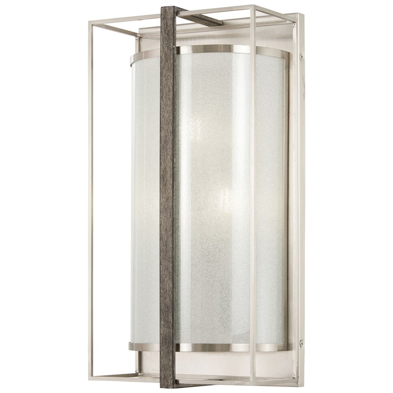 Minka Lavery Tyson's Gate 9in 3-Light Wall Sconce | Brushed Nickel and Shale Wood | Hallway & Bathroom Vanity | 9 x 5 x 18 in | Model 4560-098