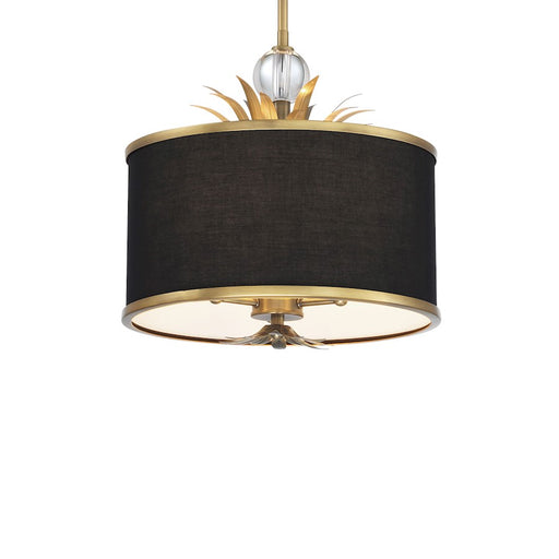 Minka Lavery Caprio 3 Light Pendant, Natural Brushed Brass/Black - 4583-672