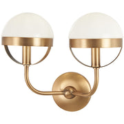 Minka Lavery Tannehill 14in 2-Light Sconce | Aged Brass Steel and Glass | Bathroom Vanity & Hallway | 14 x 8 x 12 in | Model 4590-575