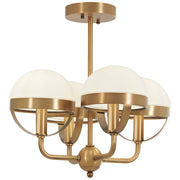 Minka Lavery Tannehill 4-Light Semi-Flush Mount | Aged Brass Steel and Glass | Hallway & Bedroom Ceiling Light | 16 x 14 in | Model 4597-575