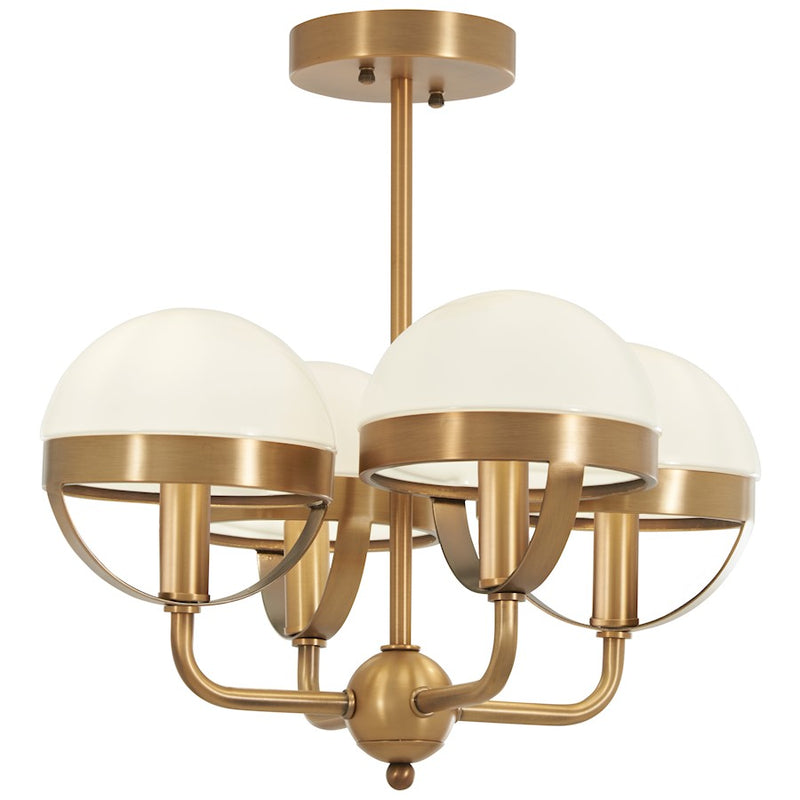 Minka Lavery Tannehill 4-Light Semi-Flush Mount | Aged Brass Steel and Glass | Hallway & Bedroom Ceiling Light | 16 x 14 in | Model 4597-575