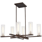 Minka Lavery Maddox Roe 30in 4-Light Chandelier | Iron Ore with Gold Dust Steel and Glass | Dining Room & Living Room | Model 4608-101