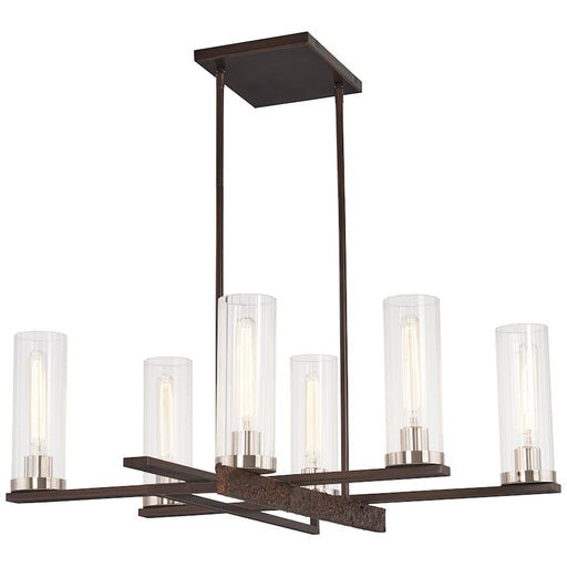 Minka Lavery Maddox Roe 30in 4-Light Chandelier | Iron Ore with Gold Dust Steel and Glass | Dining Room & Living Room | Model 4608-101
