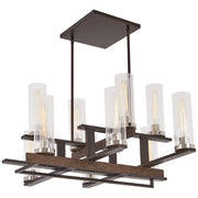 Minka Lavery Maddox 34in Roe Chandelier | Textured Forged Iron and Fluted Glass | Dining Room & Living Room | 34 x 16.5 x 34 in | Model 4609-101