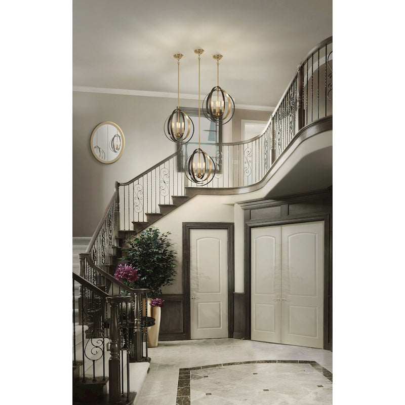 Minka Lavery Tyson's Gate 1-Light Vanity Light | Aged Brass and Textured Iron | Entryway & Hallway Accent | 16 x 16 x 17 in | Model 4624-099