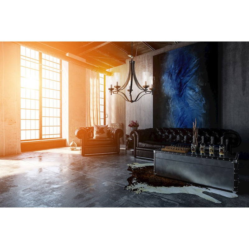 Minka Lavery Elyton 30in 9-Light Chandelier | Traditional Downtown Bronze with Gold Highlights and Clear Seeded Glass | Dining Room | Model 4659-579