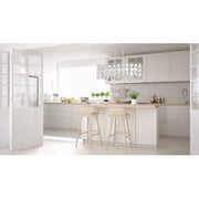 Minka Lavery Culture Chic 40in 1-Light Island Light | Glamorous Catalina Silver Steel and Ripple Glass | Kitchen Island | Model 4669-598