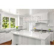 Minka Lavery Culture Chic 40in 1-Light Island Light | Glamorous Catalina Silver Steel and Ripple Glass | Kitchen Island | Model 4669-598
