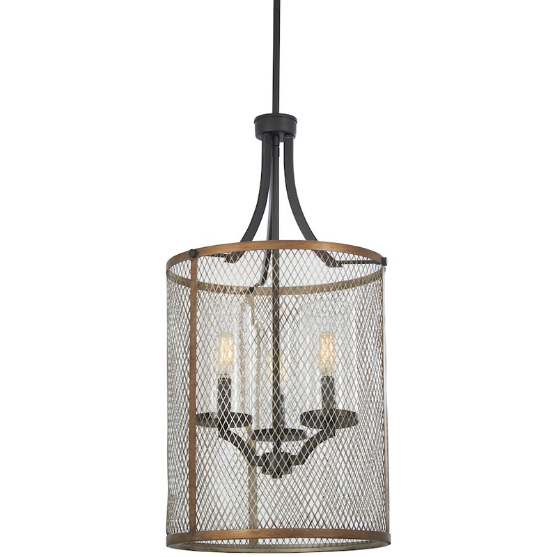 Minka Lavery Marsden Commons 18in 1-Light Pendant | Industrial Smoked Iron with Aged Gold Steel | Kitchen Island & Dining Room | Model 4692-107