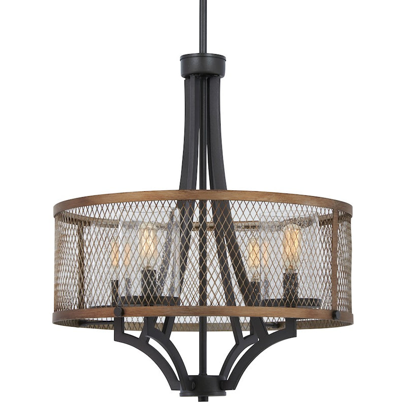 Minka Lavery Marsden Commons 21in 1-Light Pendant | Industrial Smoked Iron with Aged Gold and Clear Glass | Kitchen Island & Dining | Model 4694-107