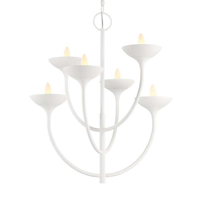 Minka Lavery Ryton 30in 6-Light Chandelier | Traditional Plaster White Steel | Dining Room & Living Room | 30 x 27 in | Model 4716-892