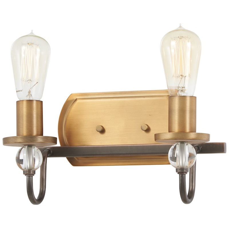Minka Lavery Safra 2-Light Chandelier | Industrial Transitional Harvard Court Bronze and Natural Brushed Brass | Dining Room & | Model 4722-113