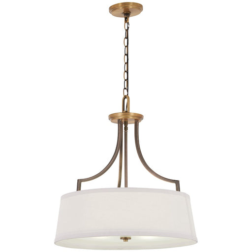 Minka Lavery Safra 20in 4-Light Chandelier | Transitional Industrial Harvard Court Bronze and Natural Brushed Brass | Dining Room & | Model 4733-113