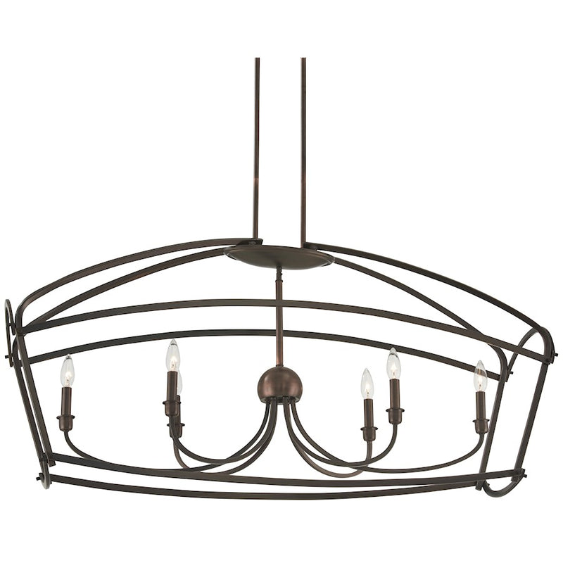 Minka Lavery Maddox Roe 4-Light Chandelier | Iron Ore with Gold Dust Steel | Dining Room & Living Room | 48 x 16 x 22 in | Model 4776-281