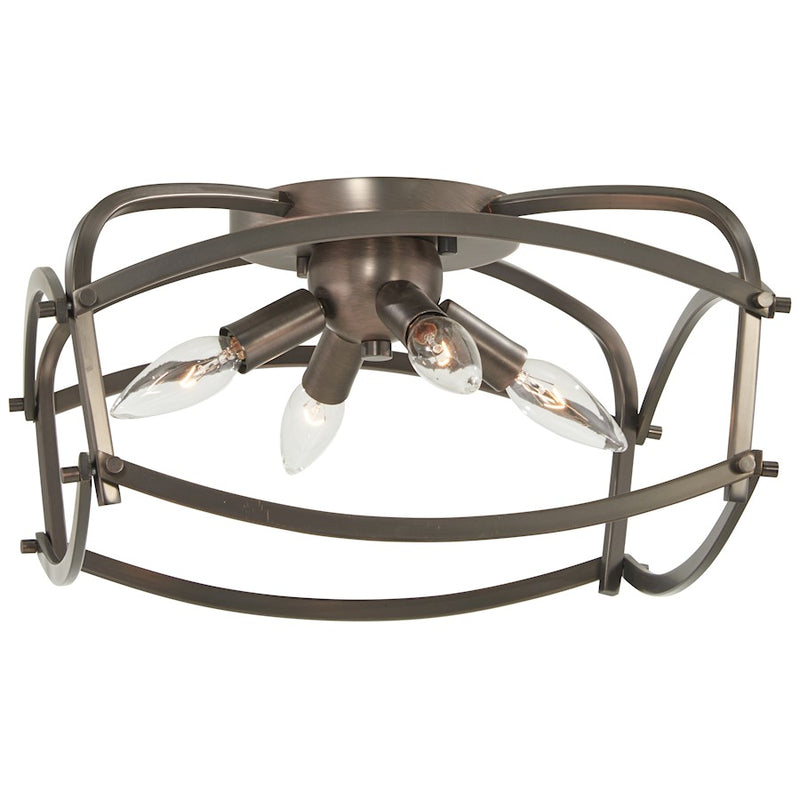 Minka Lavery Jupiter's Canopy 1-Light Flush Mount | Transitional Harvard Court Bronze Steel | Hallway & Bedroom Ceiling | Model 4779-281