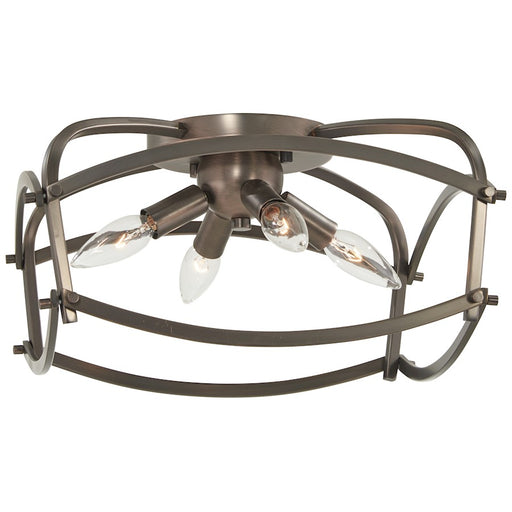 Minka Lavery Jupiter's Canopy 1-Light Flush Mount | Transitional Harvard Court Bronze Steel | Hallway & Bedroom Ceiling | Model 4779-281