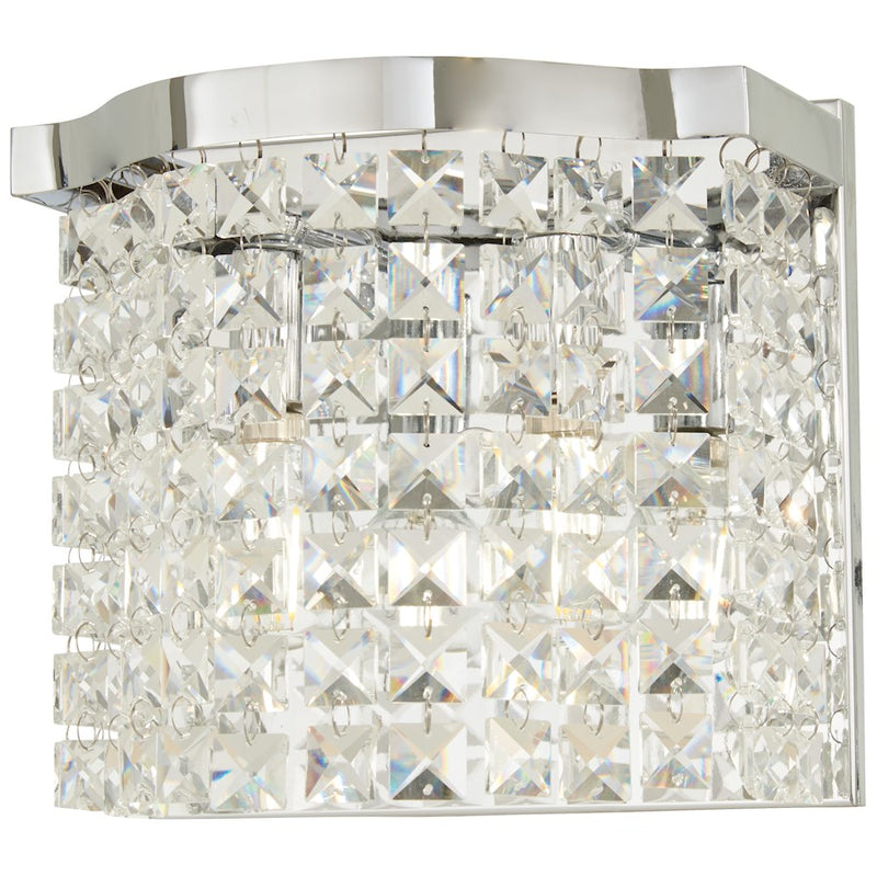 Minka Lavery Concentus 8in 2-Light Vanity Light | Chrome Steel and Clear Crystal | Bathroom & Powder Room | 6 x 8 x 8 in | Model 4802-77