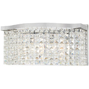 Minka Lavery Concentus 17in 3-Light Vanity Light | Modern Chrome Steel and Clear Crystal | Bathroom & Powder Room | 17 x 6 x 8 in | Model 4803-77
