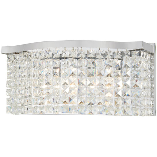 Minka Lavery Concentus 17in 3-Light Vanity Light | Modern Chrome Steel and Clear Crystal | Bathroom & Powder Room | 17 x 6 x 8 in | Model 4803-77