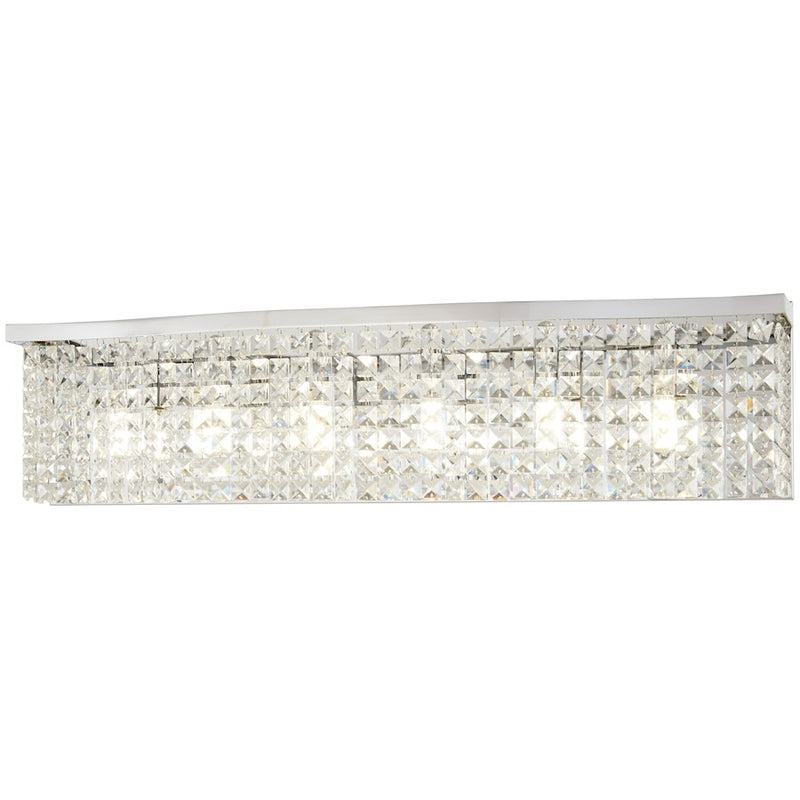Minka Lavery Concentus 33in 6-Light Bath Vanity | Modern Chrome Steel and Clear Crystal | Bathroom & Powder Room Vanity Light | Model 4806-77