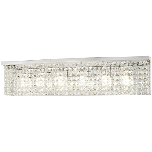 Minka Lavery Concentus 33in 6-Light Bath Vanity | Modern Chrome Steel and Clear Crystal | Bathroom & Powder Room Vanity Light | Model 4806-77