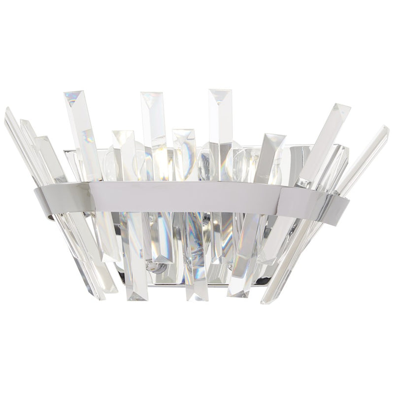 Minka Lavery Echo Radiance 14in 1-Light Wall Sconce | Chrome Clear Glass | Hallway & Bedroom Accent Light | 7 x 14 x 7 in | Model 4812-77