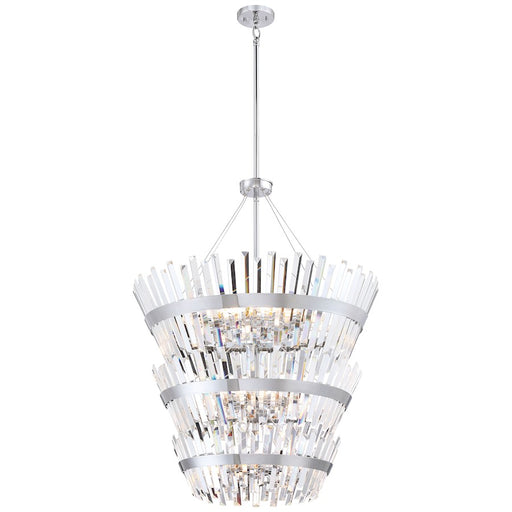 Minka Lavery Echo Radiance 29in 24-Light Chandelier | Modern Chrome and Clear Glass | Dining Room & Living Room | 29 x 29 x 38 in | Model 4820-77
