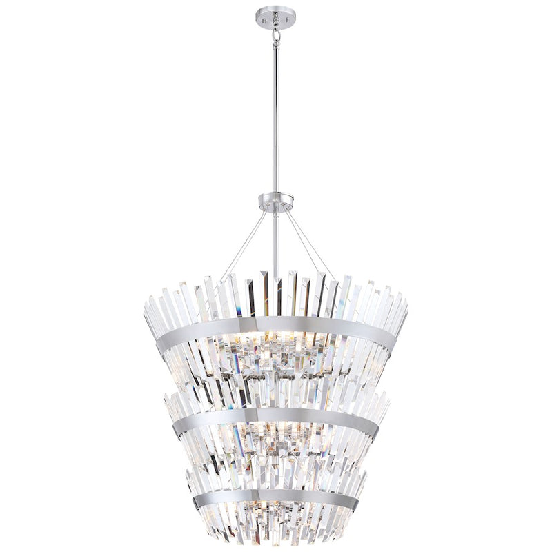 Minka Lavery Echo Radiance 29in 24-Light Chandelier | Modern Chrome and Clear Glass | Dining Room & Living Room | 29 x 29 x 38 in | Model 4820-77