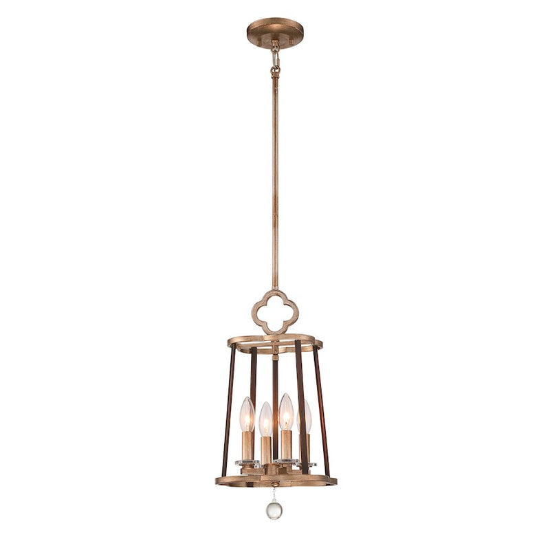 Minka Lavery Ava Libertine 10in 4-Light Foyer Light | Transitional Pale Gold and Distressed Bronze | Entryway & Hallway | Model 4832-690