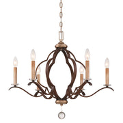 Minka Lavery Ava Libertine 26in 6-Light Chandelier | Pale Gold and Distressed Bronze | Dining Room & Living Room | 26 x 26 x 22 in | Model 4836-690