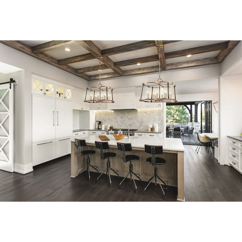 Minka Lavery Ava Libertine 26in 8-Light Chandelier | Transitional Pale Gold with Distressed Bronze | Dining Room & Living Room | Model 4838-690