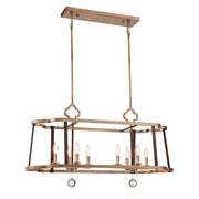 Minka Lavery Ava Libertine 36in 8-Light Island Light | Transitional Pale Gold with Distressed Bronze | Kitchen Island & Breakfast Bar | Model 4839-690