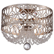 Minka Lavery Lucero 16in 4-Light Semi-Flush Mount | Traditional Florentine Silver | Entryway & Hallway | 16 x 16 x 13 in | Model 4847-276