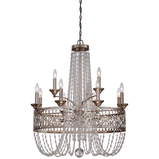 Minka Lavery Lucero 30in 15-Light Chandelier | Traditional Florentine Silver | Dining Room & Living Room | 30 x 30 x 36 in | Model 4849-276