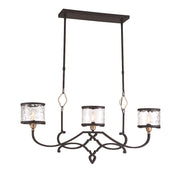 Minka Lavery Wyndmere 36in 3-Light Island Pendant | Transitional Sand Coal with Gold Highlights and Clear Seeded Glass | Kitchen | Model 4853-686