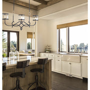 Minka Lavery Wyndmere 36in 3-Light Island Pendant | Transitional Sand Coal with Gold Highlights and Clear Seeded Glass | Kitchen | Model 4853-686