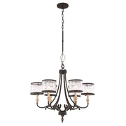 Minka Lavery Wyndmere 28in 6-Light Chandelier | Transitional Sand Coal with Gold Highlights | Dining Room & Living Room | Model 4856-686