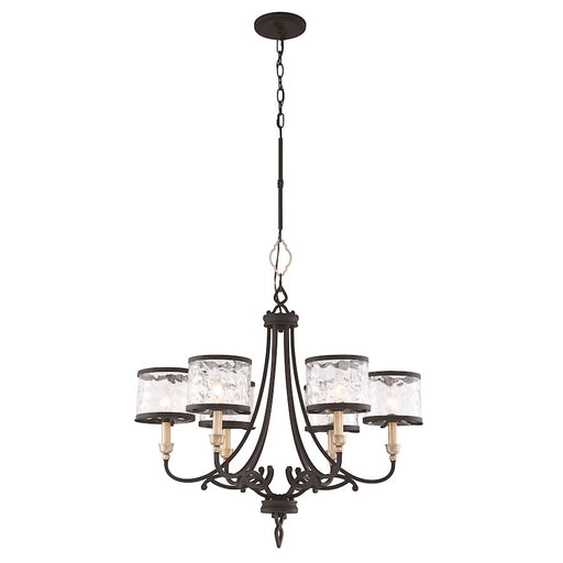 Minka Lavery Wyndmere 28in 6-Light Chandelier | Transitional Sand Coal with Gold Highlights | Dining Room & Living Room | Model 4856-686