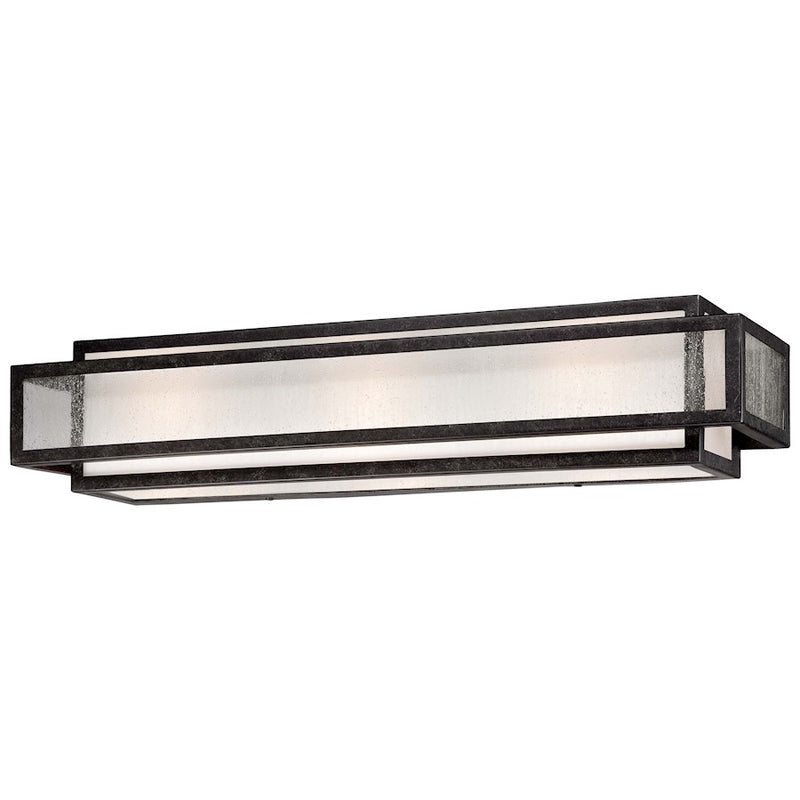 Minka Lavery Camden Square 24in 3-Light Vanity Light | Transitional Aged Charcoal Finish | Bathroom Vanity | 24 x 6 x 5 in | Model 4873-283