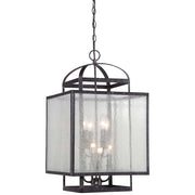Minka Lavery Camden Square 8-Light Pendant | Transitional Aged Charcoal and Clear Seeded Glass | Dining Room & Living Room | Model 4877-283