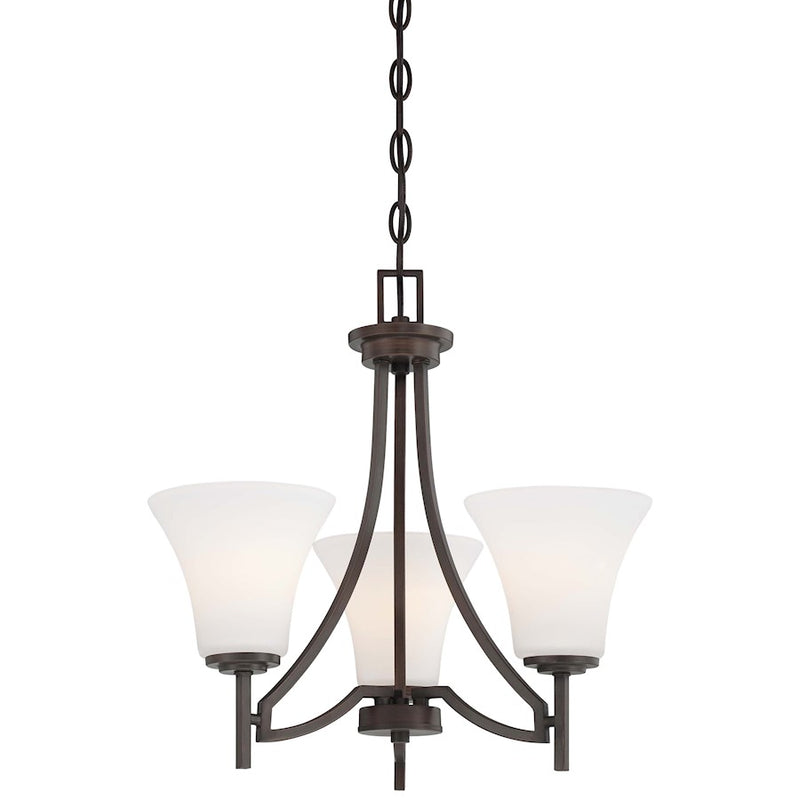 Minka Lavery Middlebrook 18in 3-Light Mini Chandelier | Vintage Bronze | Dining Room & Kitchen Island | 18 x 18 x 17.25 in | Model 4933-284